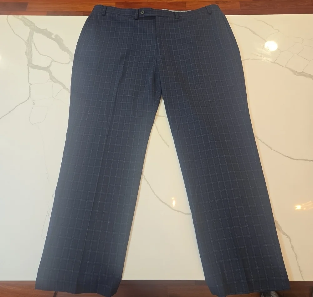 Lauren Ralph Lauren Mens Plaid Preppy Heritage Blue Trouser Pants Size 42
